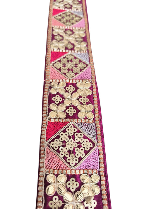 Galon brode fond violet pourpre sir rk02 a