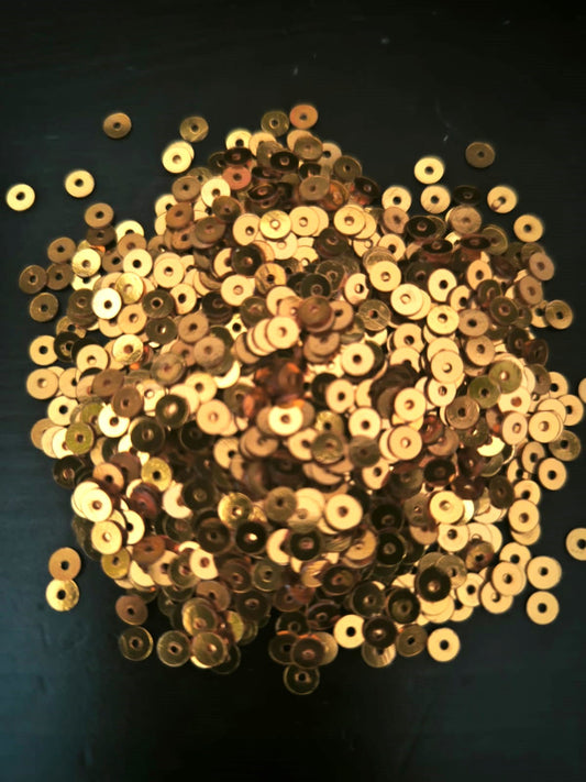 Paillettes dorees orange 4mm a
