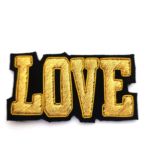 Patch brode LOVE fil dore a