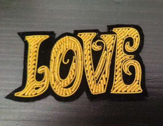 Patch brode main LOVE arts nouveaux cannetille a