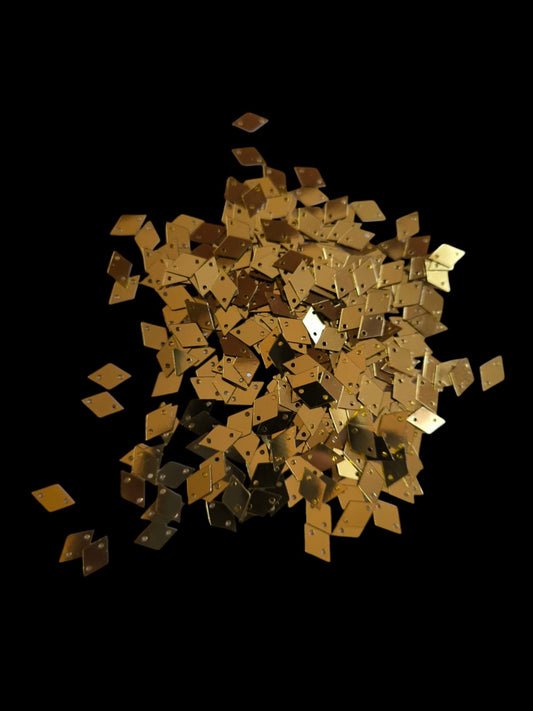 Sequins dores losange plat 10mm