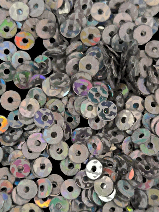 paillettes argente raye blanc nacre zoom