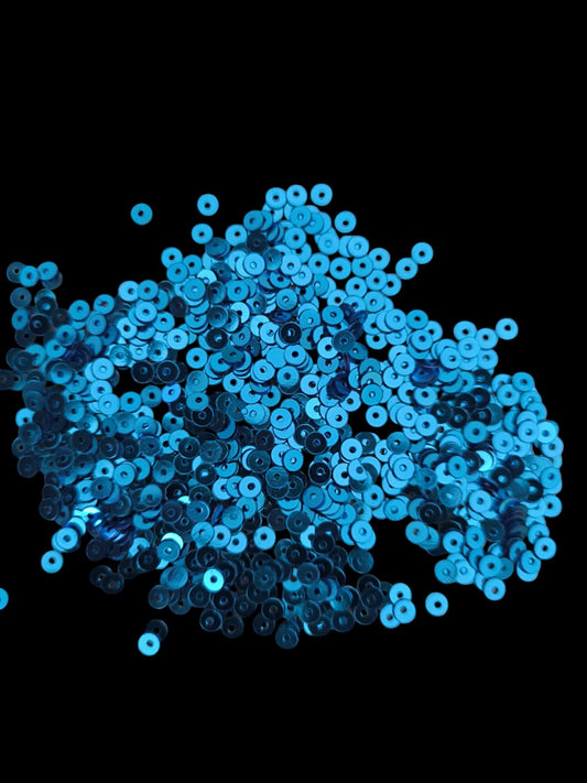 paillettes bleu brillant