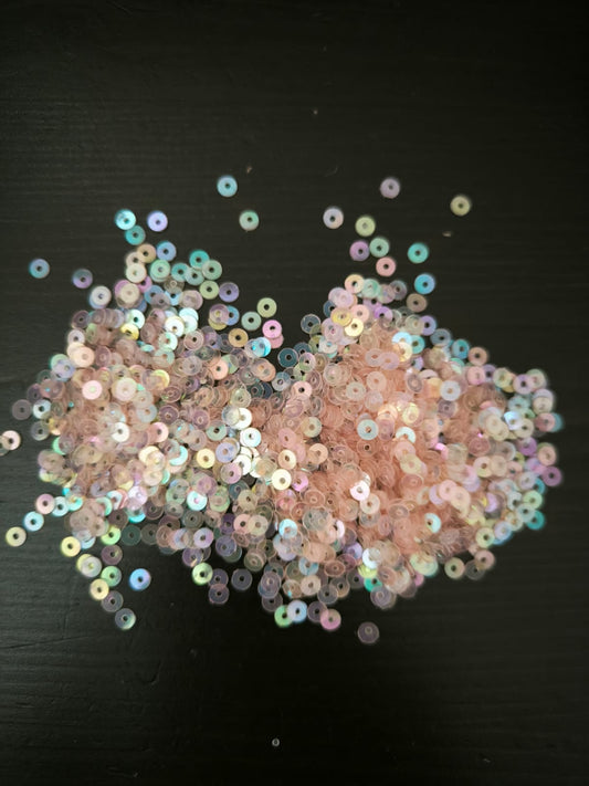 paillettes rose transparent irise ref 4F19