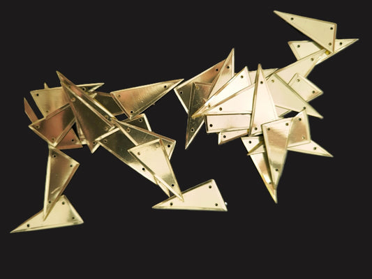 Paillettes Triangles Dorées pour Broderie - 15x28mm