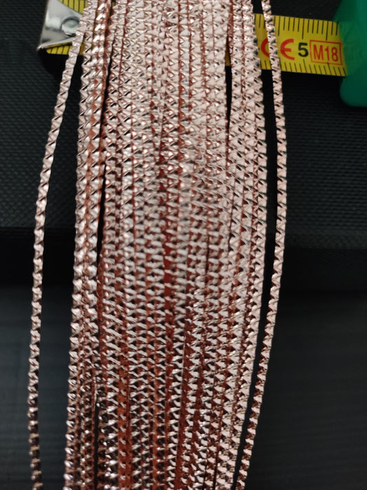 Fil de lame rosee doree metallique gros grains