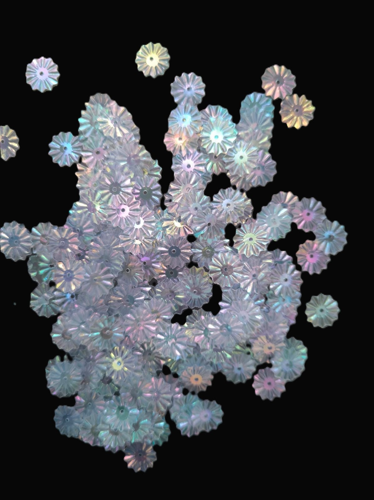 Paillettes Soleil Irisées Bleu Rose Transparent 10 mm