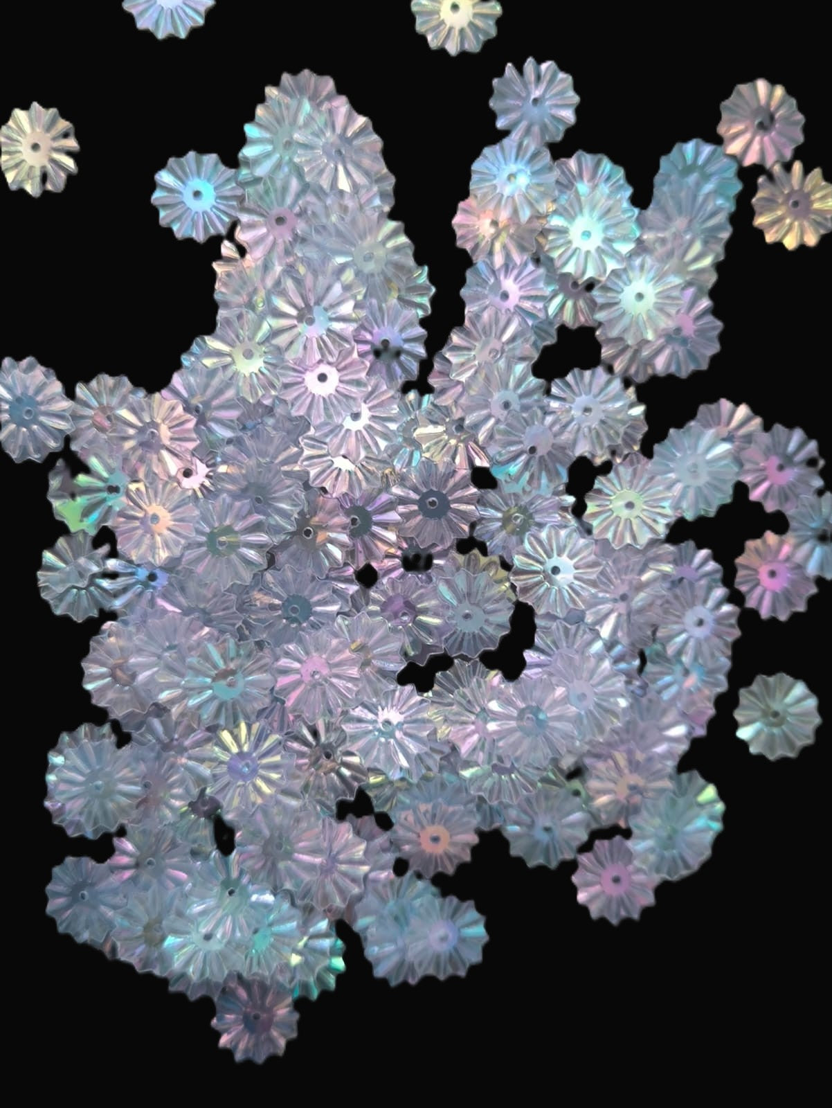 Paillettes Soleil Irisées Bleu Rose Transparent 10 mm