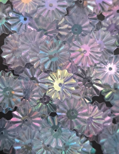 Paillettes Soleil Irisées Bleu Rose Transparent 10 mm