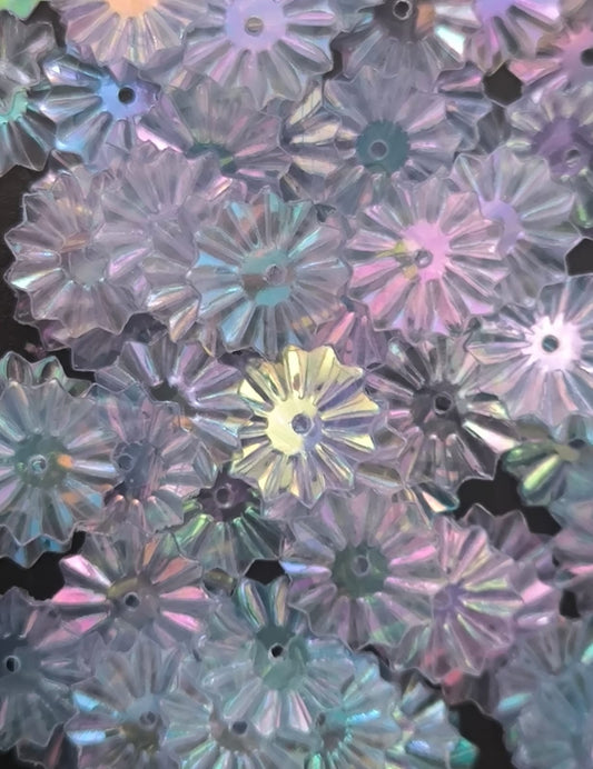 Paillettes Soleil Irisées Bleu Rose Transparent 10 mm