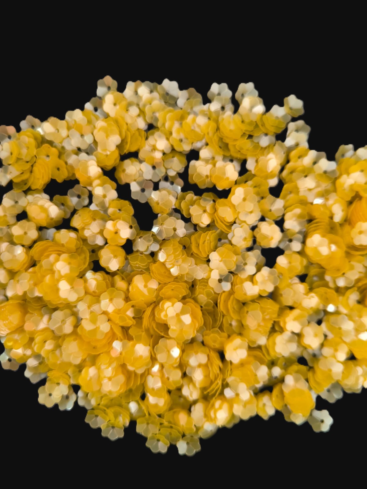 Fleurs Incurvées Jaune pour Broderie 5 mm