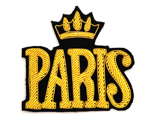 Patch PARIS brode en cannetille doree