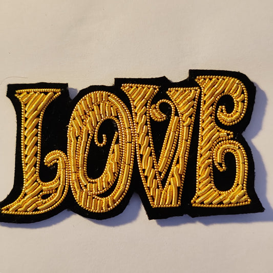 Patch brode main LOVE arts nouveaux en cannetille