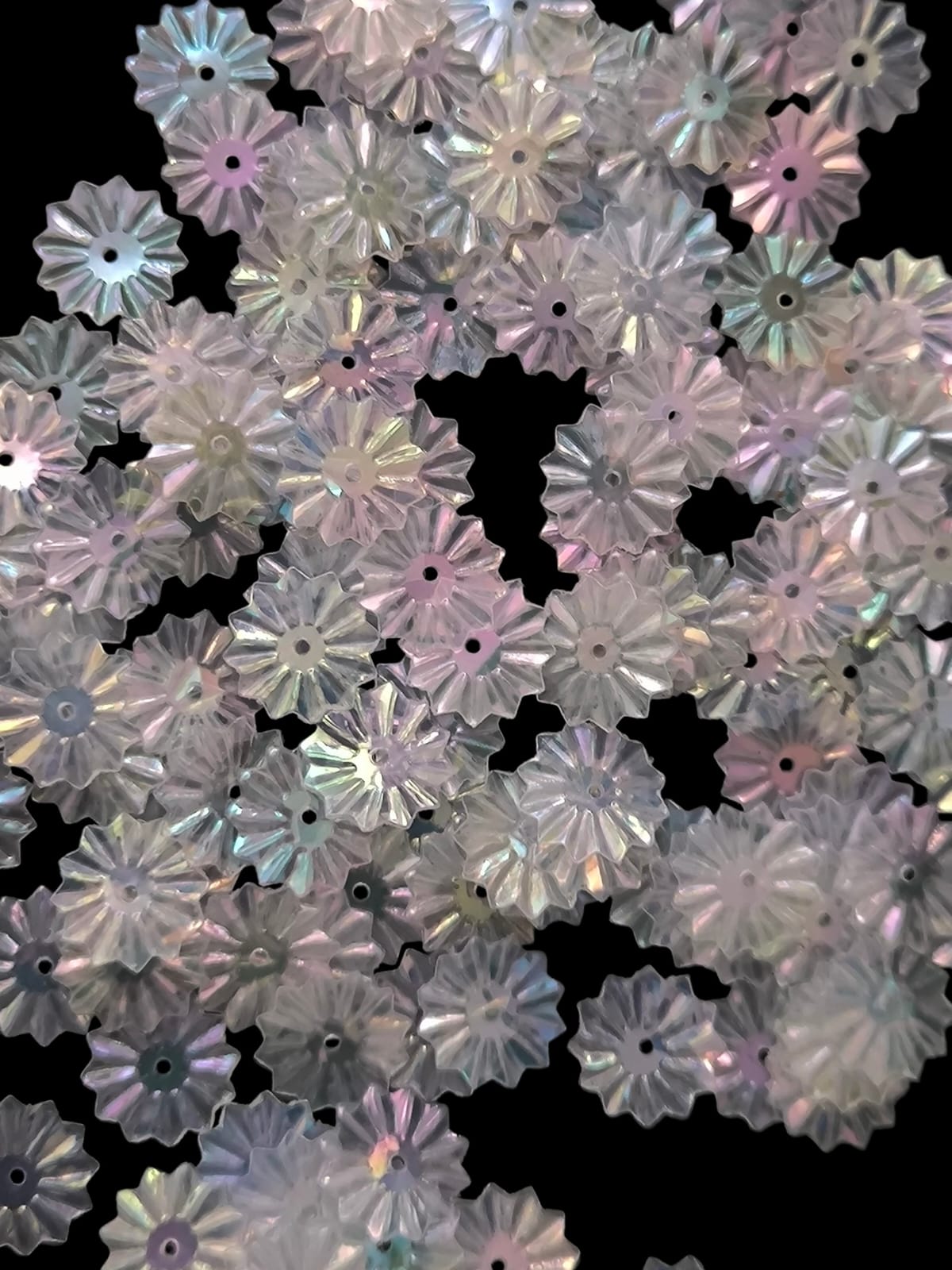 Paillettes Soleil Blanc Transparent Irisé 10 mm