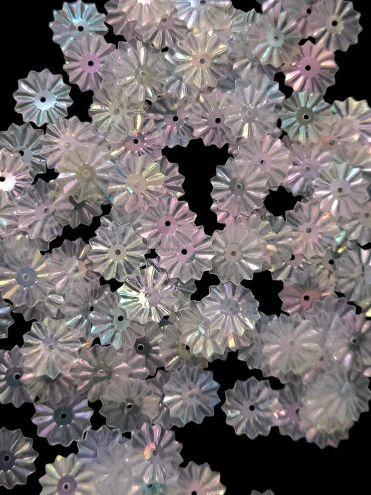 Paillettes Soleil Blanc Transparent Irisé 10 mm