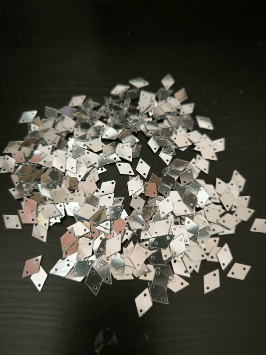 Sequins argentes losange plat 10mm 