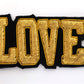 Patch brodé LOVE en fil dore