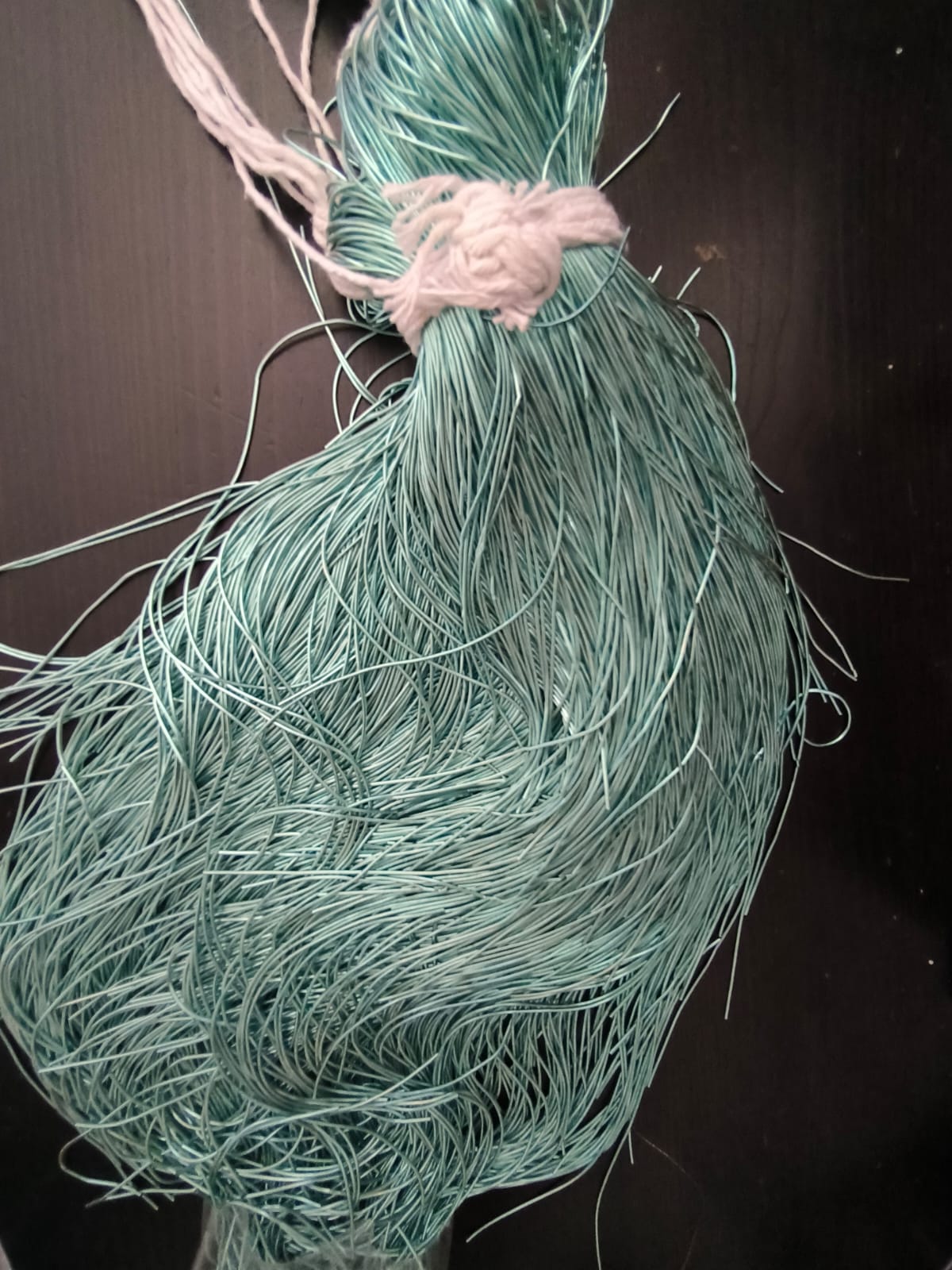 Cannetille vert opaline brillant lisse fine