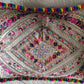 Coussin Indien brode main motifs fuchsia pourpre