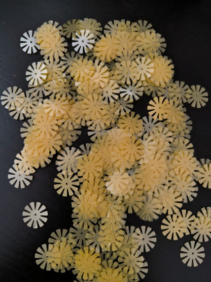 Paillettes fleurs soleil jaune 15 mm