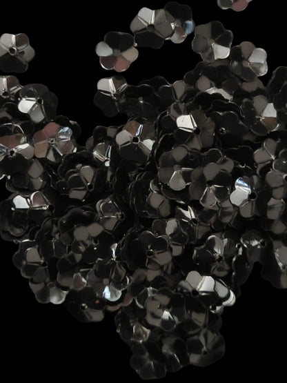 Fleurs Incurvees Noires pour Broderie 5 mm