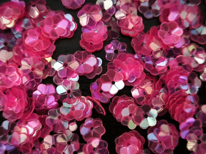 Fleurs Incurvées Rose Framboise pour Broderie 5 mm
