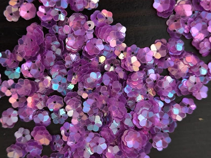 Fleurs Incurvees Rose Irisé Bleu pour Broderie 5 mm
