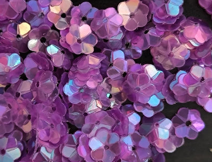 Fleurs Incurvees Rose Irisé Bleu pour Broderie 5 mm