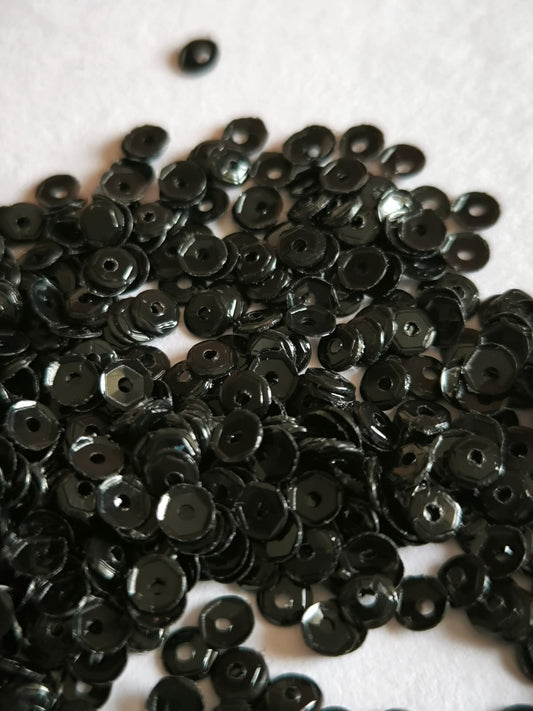 paillette noire hexagone 0384FK 4mm