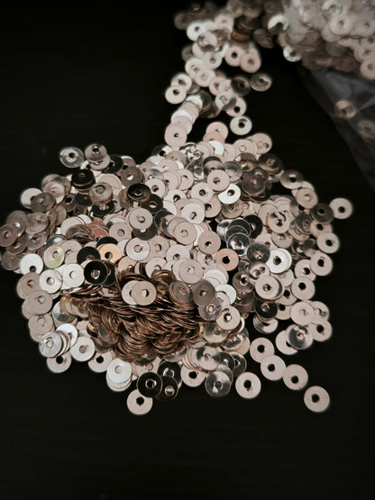 Paillettes métalliques dorées antik 5 mm - Argent véritable 30%