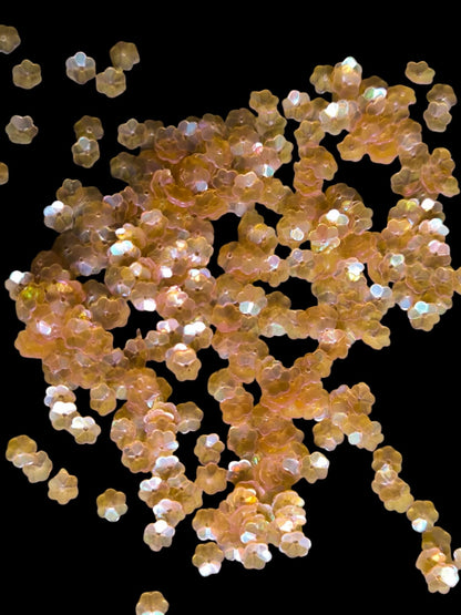 Fleurs Incurvées Orange Pastel Semi-Transparent pour Broderie 5 mm