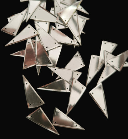 Paillettes Triangles Argentées pour Broderie - 15x28mm