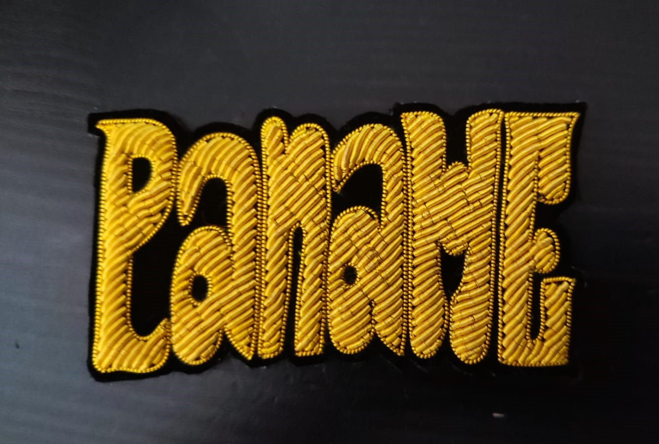 Patch PANAME brode en cannetille doree