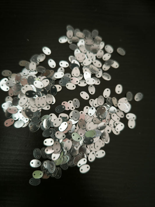sequins ovales argentes 6mm 1