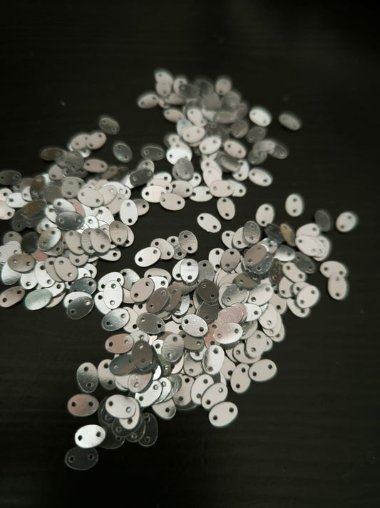 sequins ovales argentes 6mm