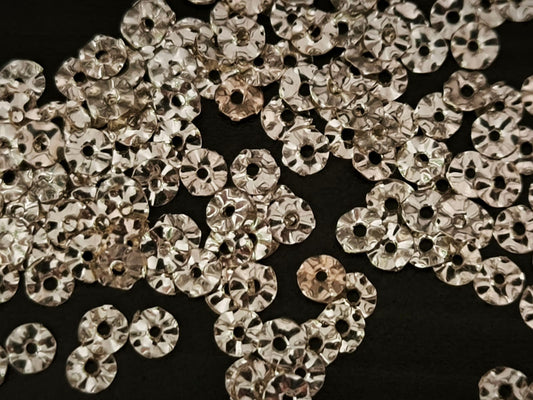 Paillettes fleurs doree ancien metallique 4mm