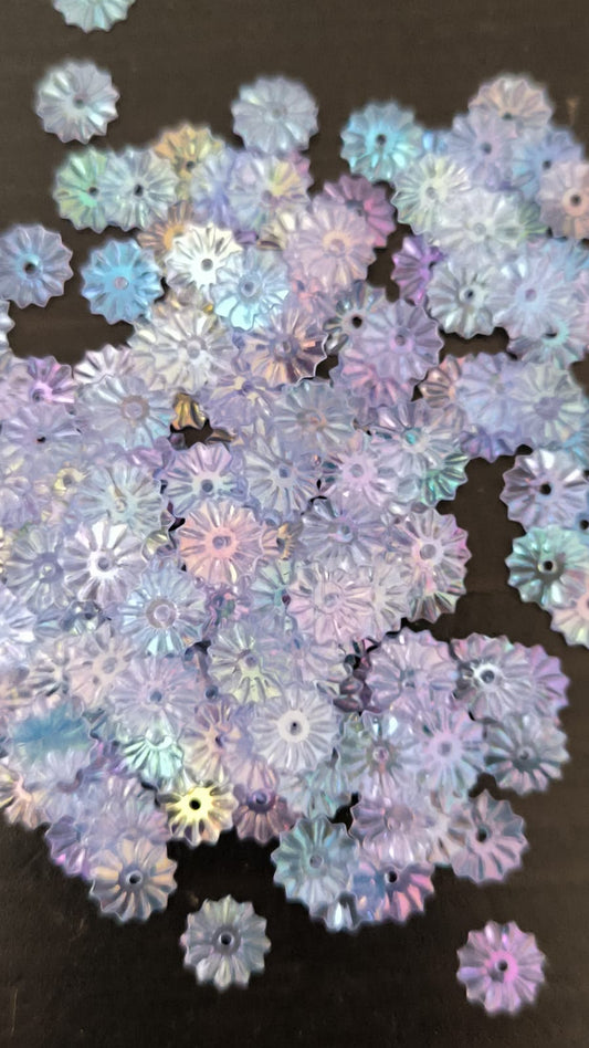 Paillettes Soleil Bleu Irisé 7 mm