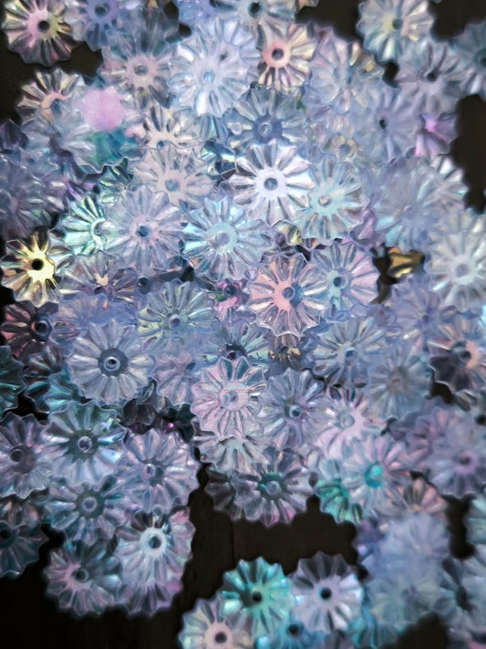 Paillettes Soleil Bleu Irisé 7 mm