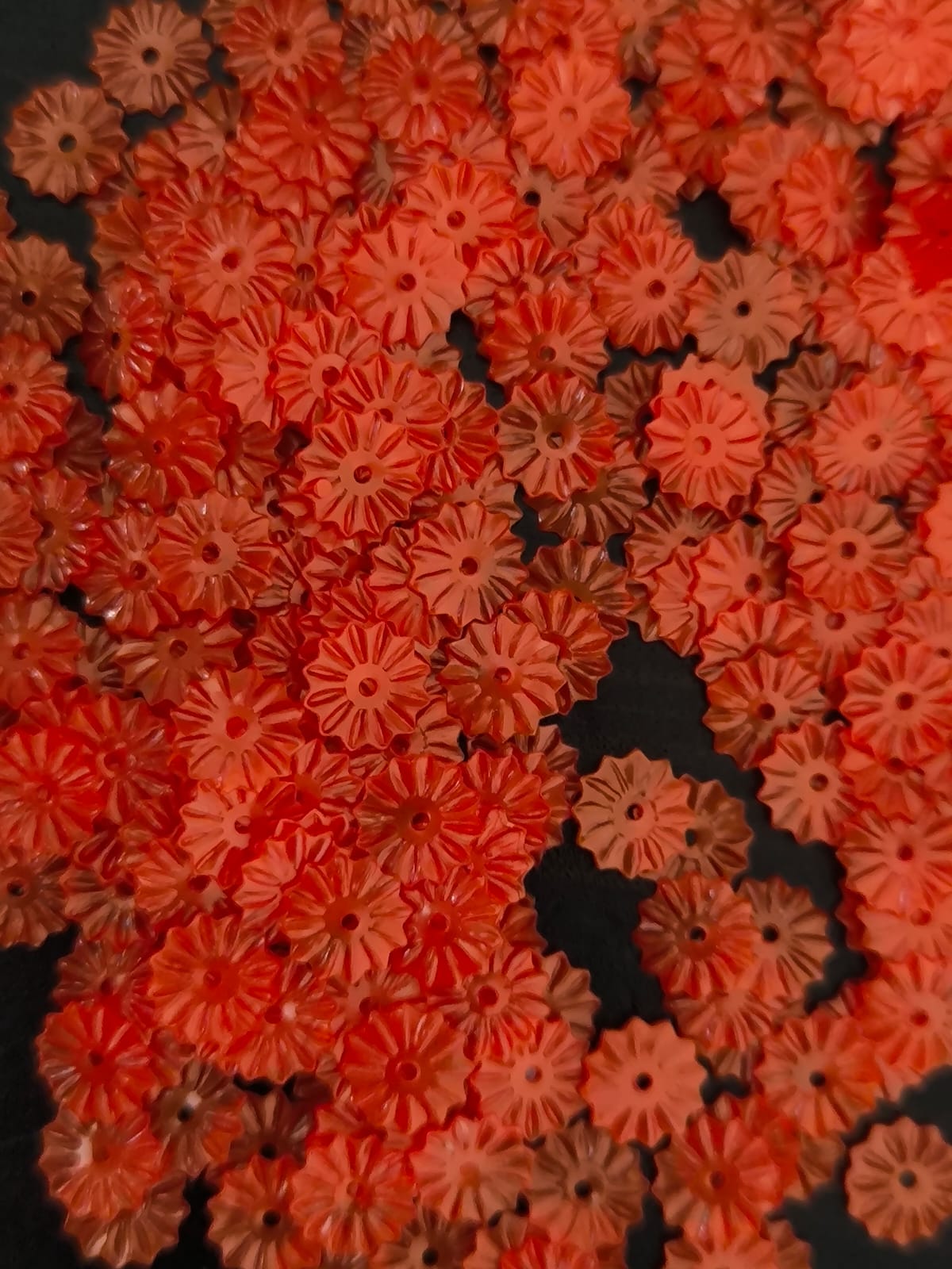 Paillettes Soleil Orange Foncé 7 mm