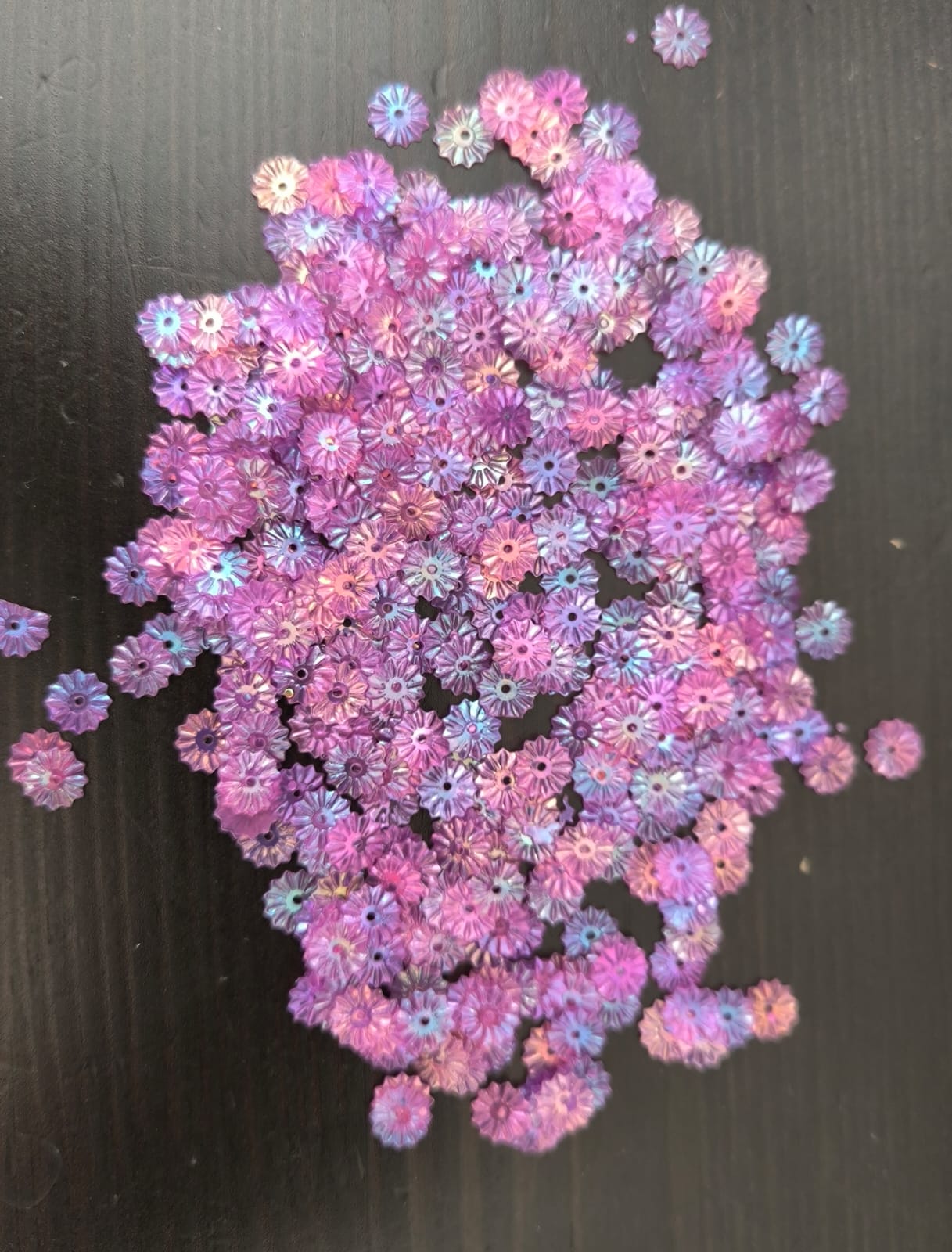 Paillettes Soleil Violet Irisé Rose 7 mm