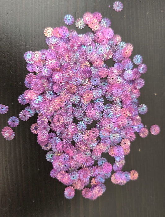Paillettes Soleil Violet Irisé Rose 7 mm