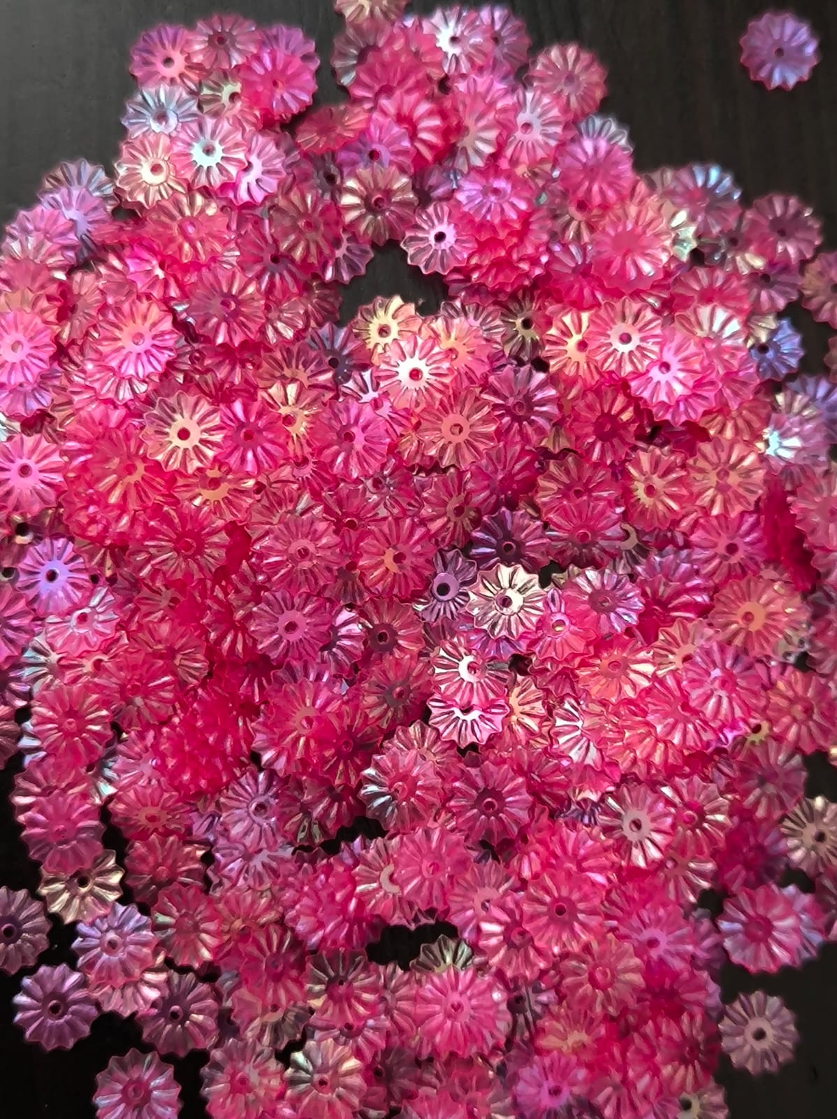 Paillettes Soleil Rose Framboise 7 mm