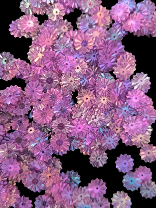 Paillettes Soleil Irisées Rose Violet 10 mm