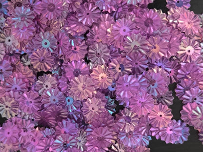 Paillettes Soleil Irisées Rose Violet 10 mm
