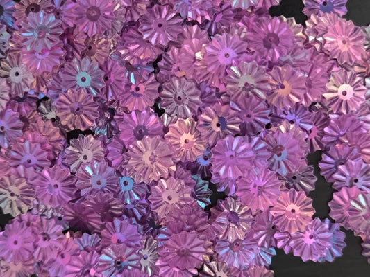 Paillettes Soleil Irisées Rose Violet 10 mm