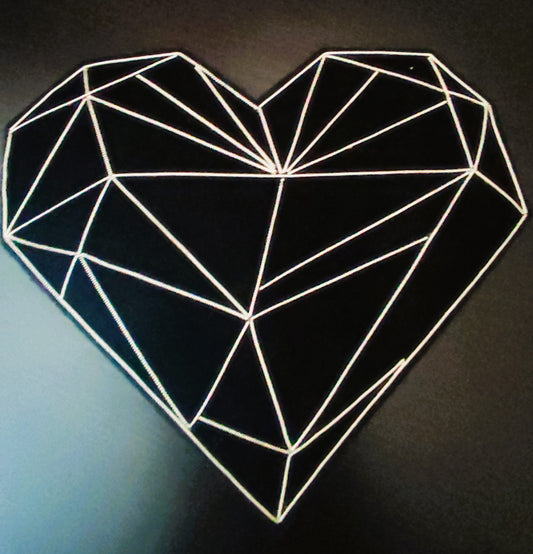 Coeur brode argent