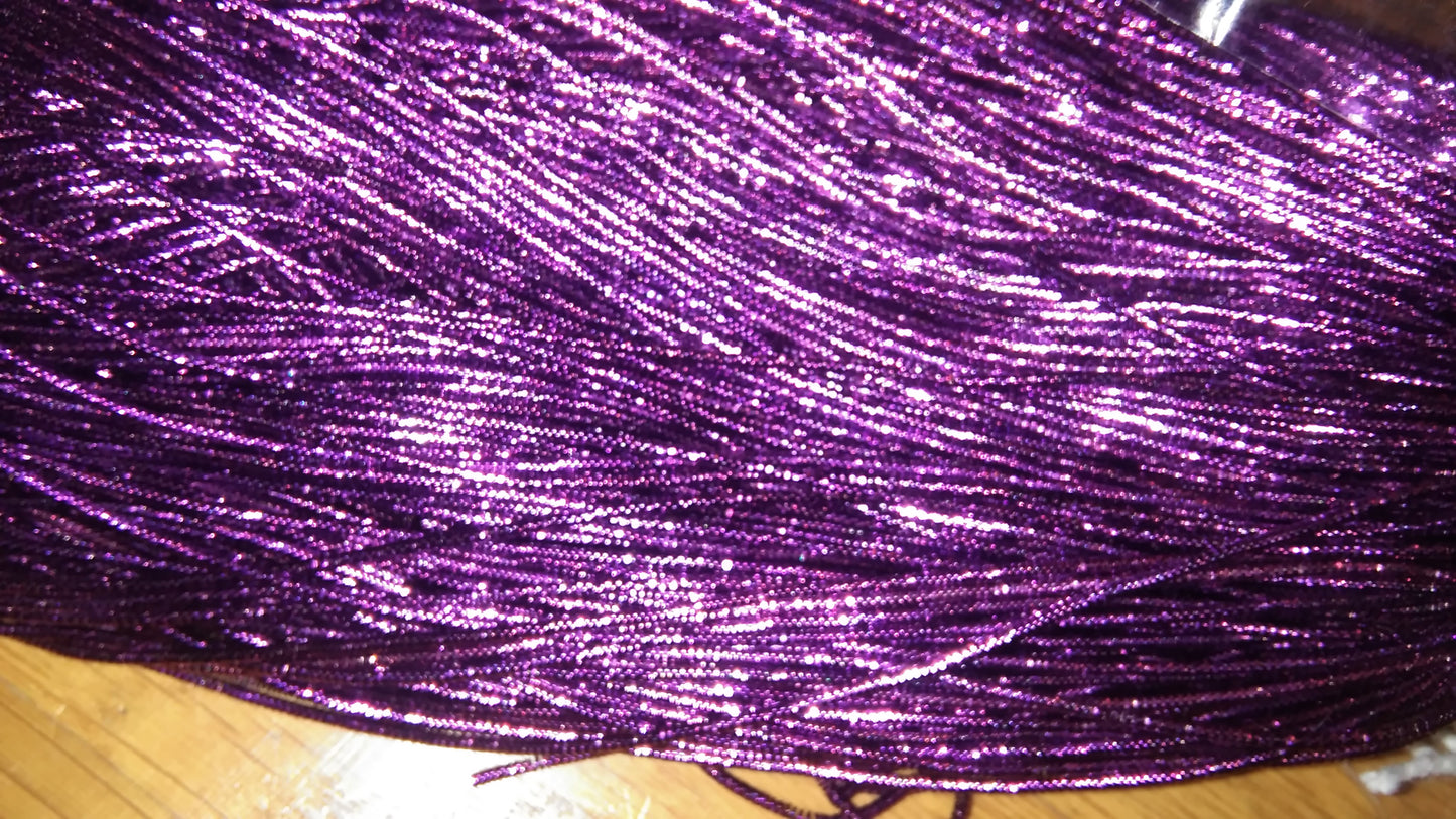 Fil broderie cannetille frisée violette brillante electrique