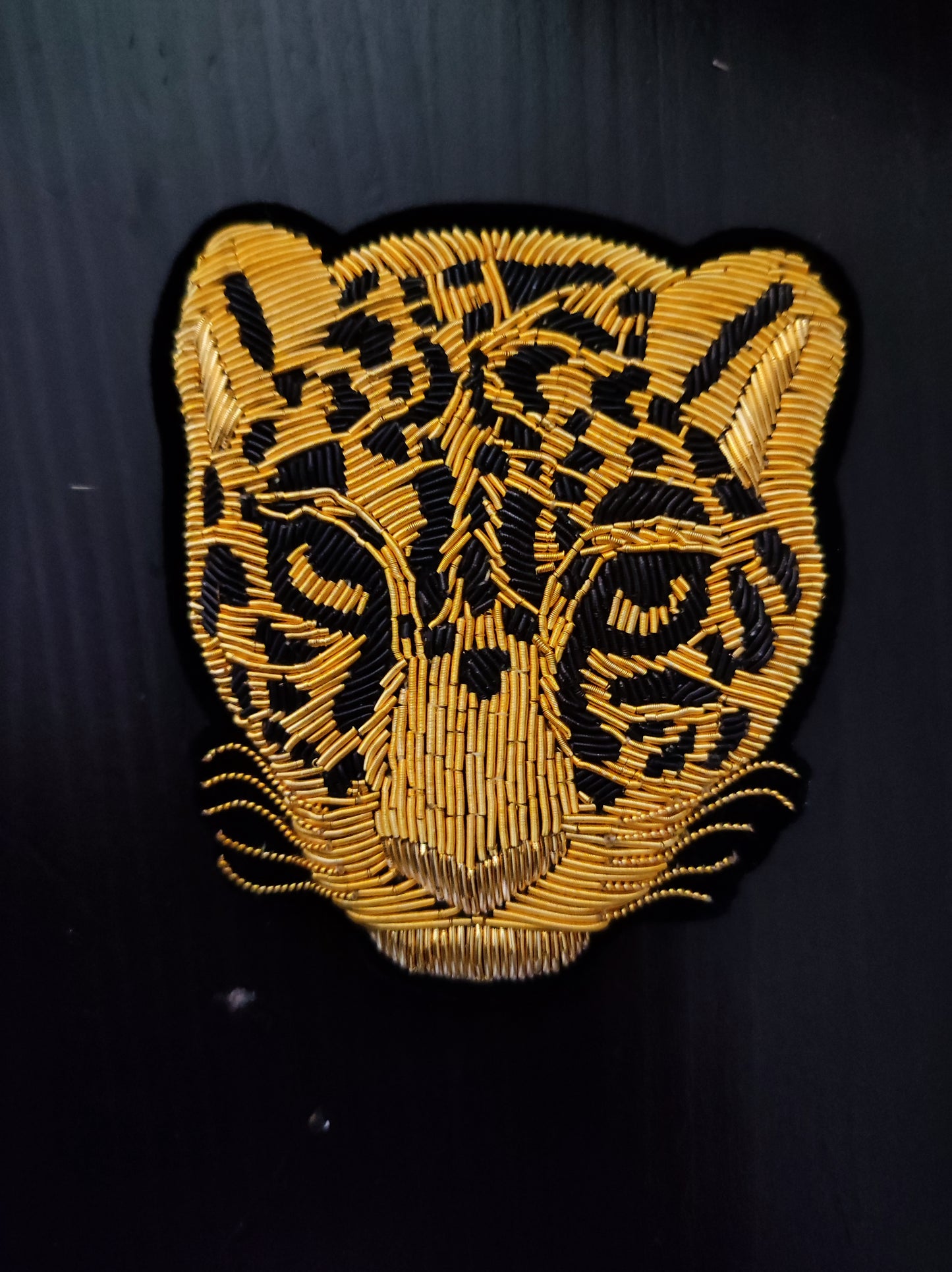 Patch brodé leopard doré